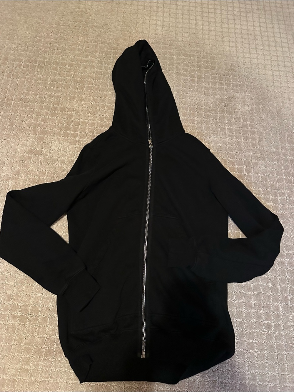 Rick Owens Black Men's Full-Zip Hoodie